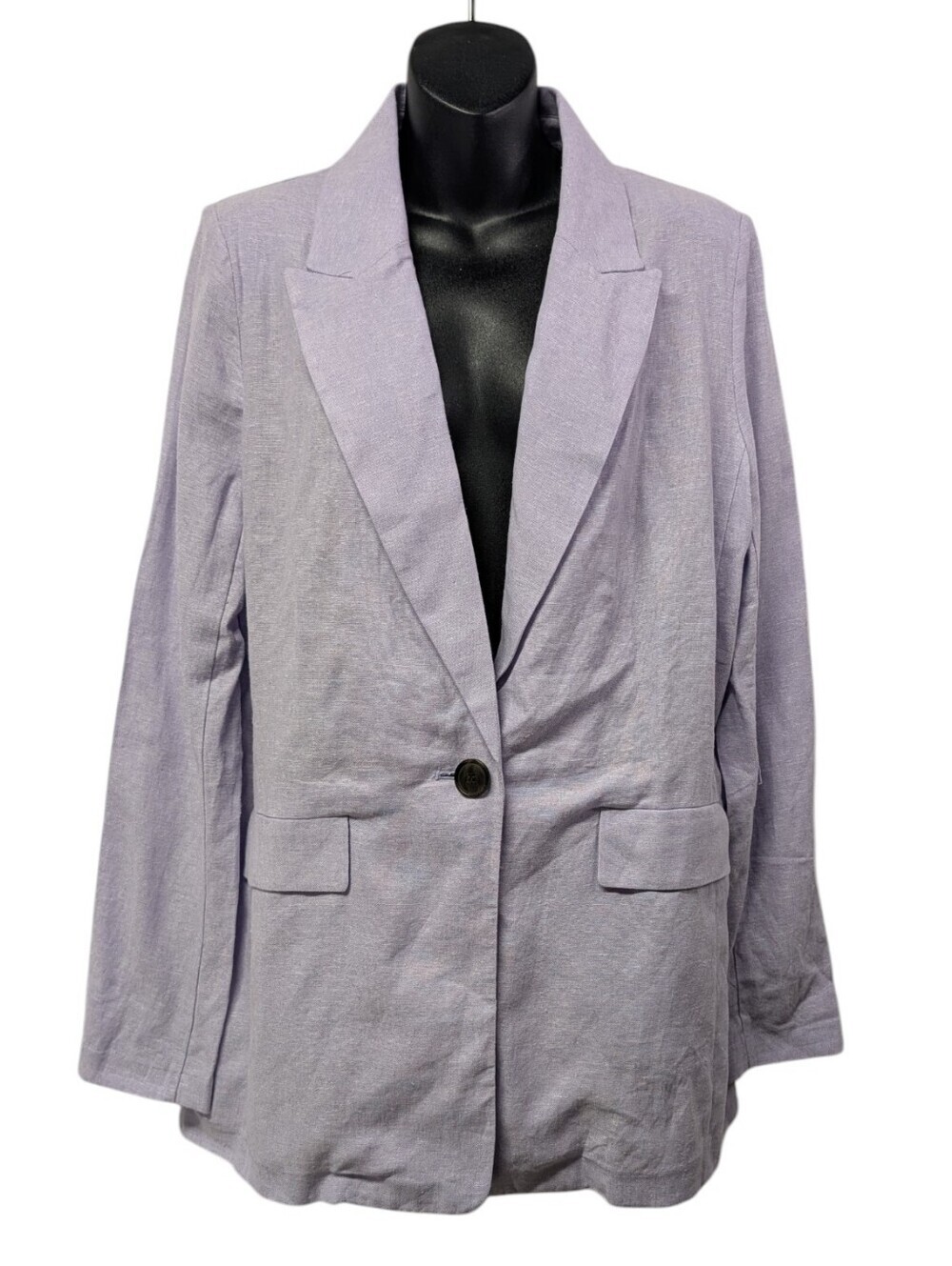 Liz Claiborne Women's Lavender Linen Blend One Button Blazer Jacket Sz 8 Tall 8T